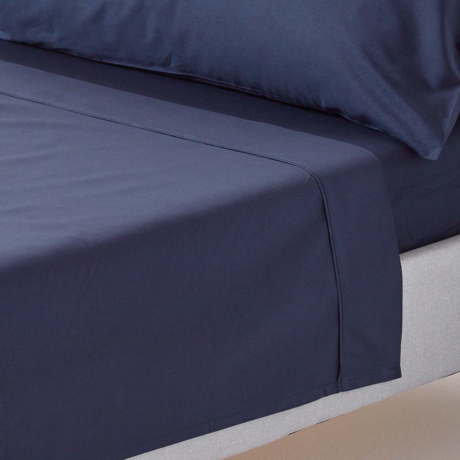 Homescapes Egyptian Cotton Navy Blue Flat Sheet - Single