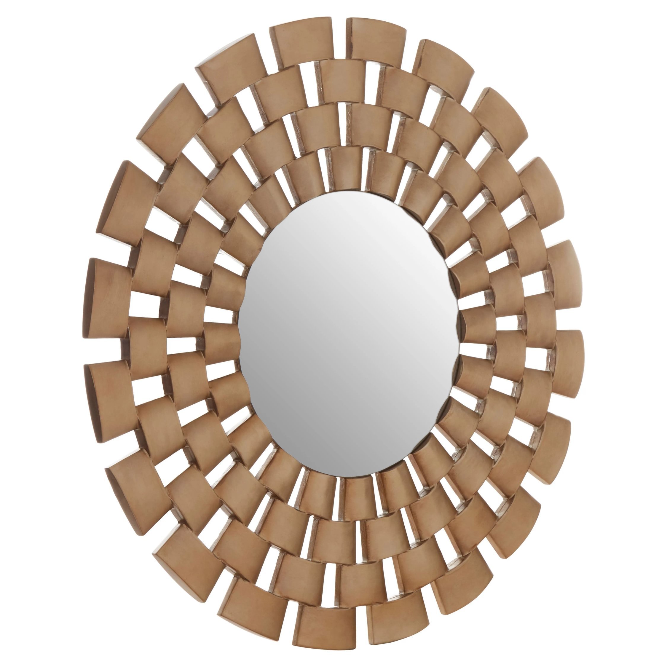 Orsina Geela Round Antique Finish Wall Mirror – Silver