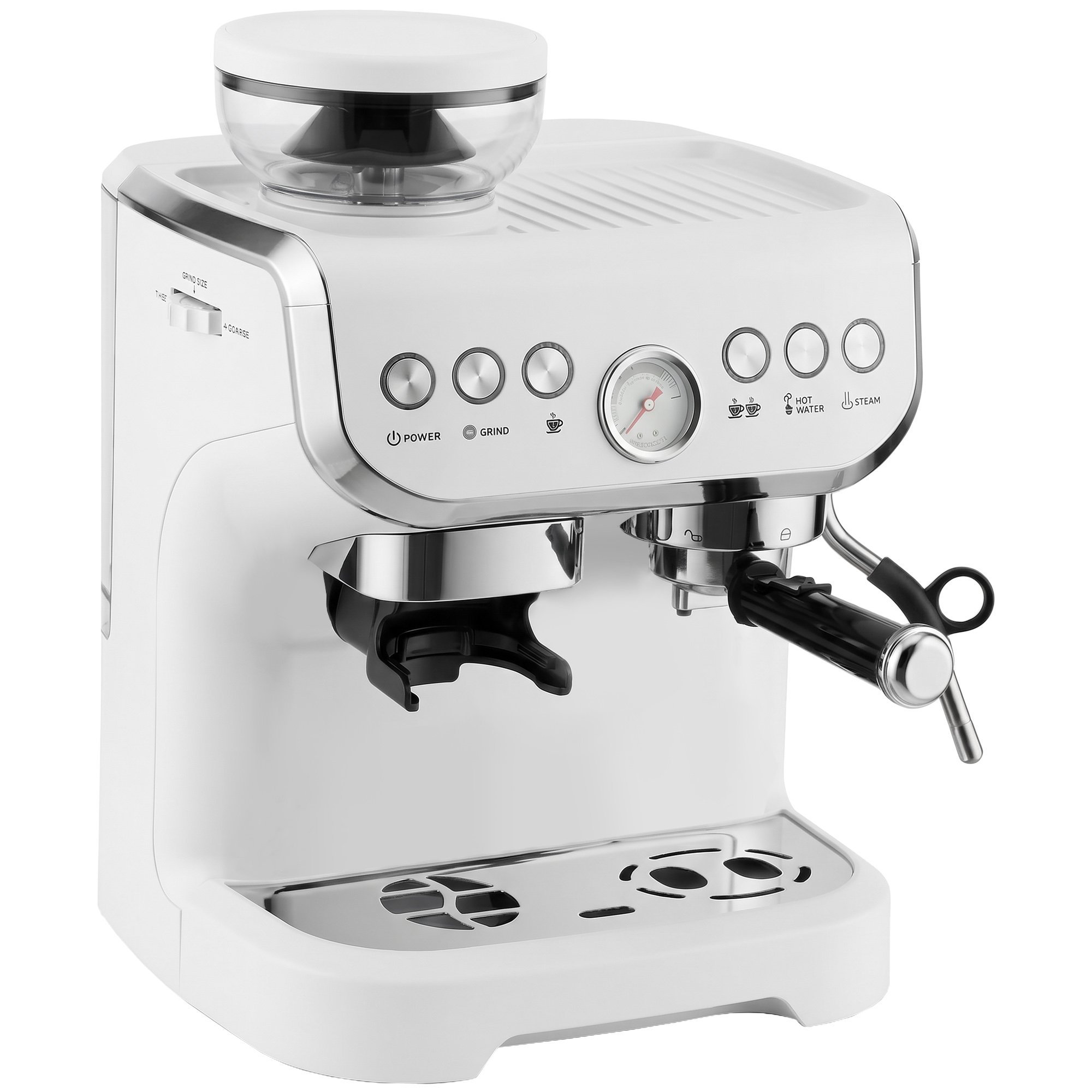 HOMCOM Espresso Machine Bean to Cup Coffee Machine, Steam Wand, White