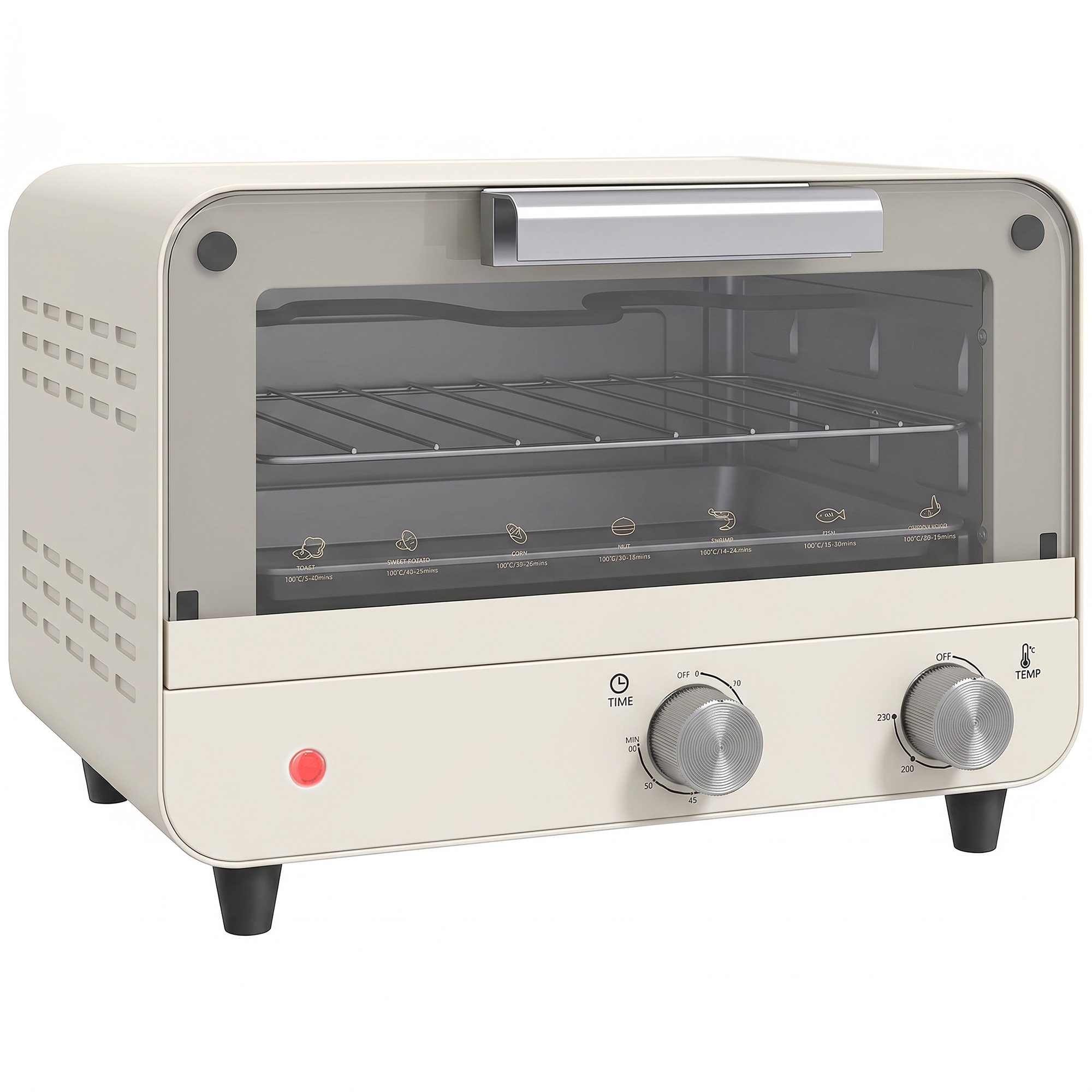 HOMCOM 12L Multifunction Mini Toaster Oven - Cream