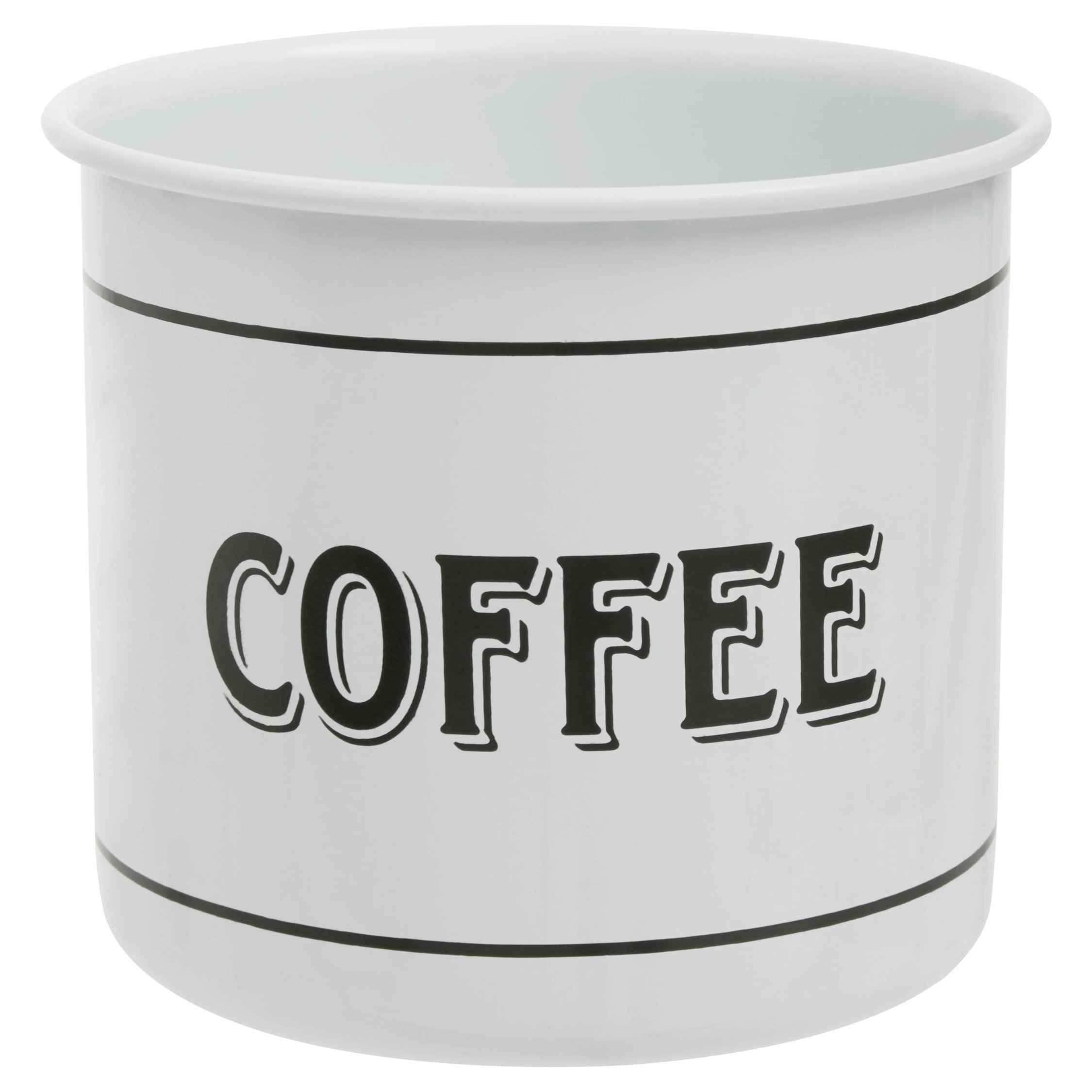 Orsina Grocer Metal Mug – Black and White