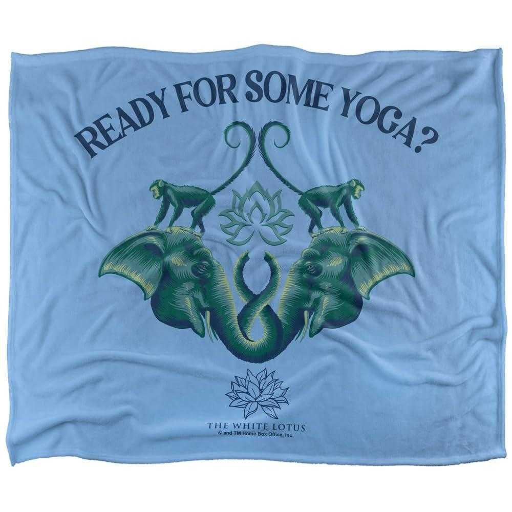 The White Lotus Ready For Some Yoga Blue Blanket - 152cm x 127cm
