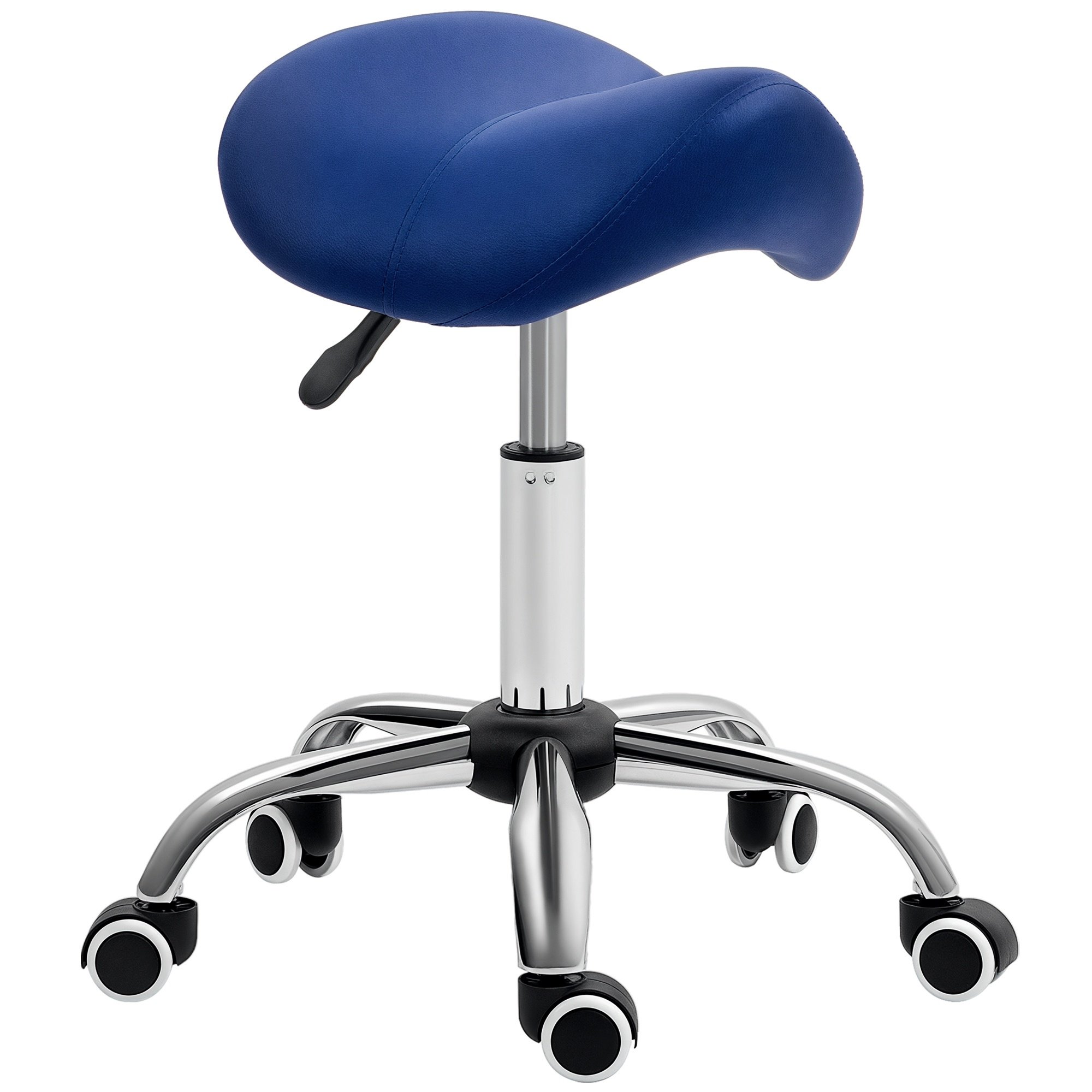 HOMCOM Rotate Height Adjustable Salon Massage Spa Chair - Dark Blue