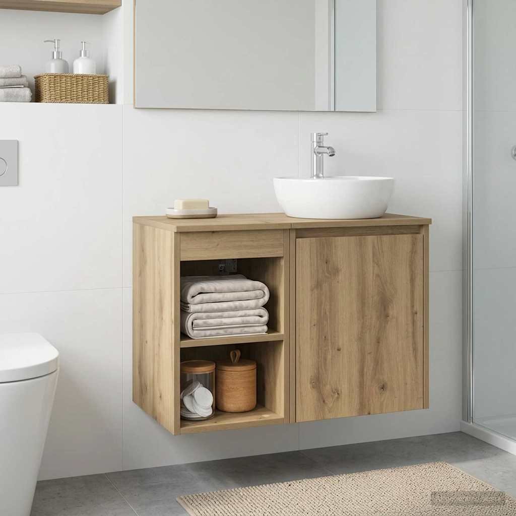Walplus Wood Bathroom Cabinet with 1 Shelf - Artisan Oak - 30 x 44.5 x 50 cm