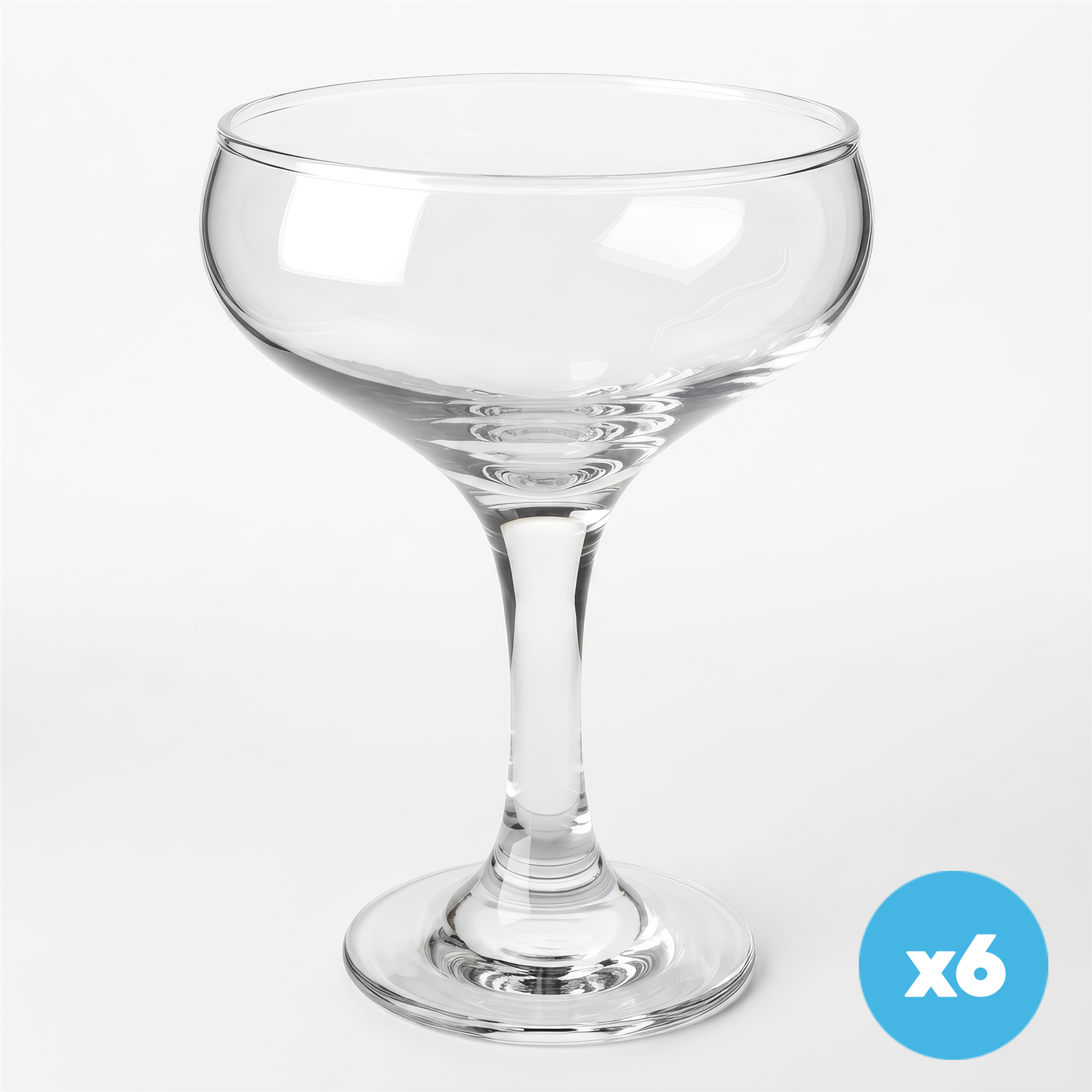 Rink Drink Champagne Saucers - 200ml - Clear - Pack of 6