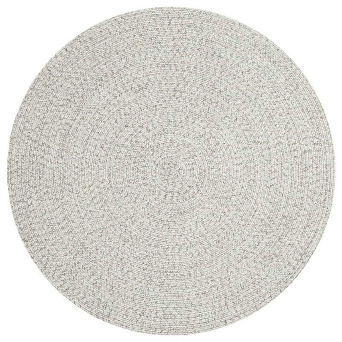 Hanse Home White Indoor Outdoor Trenzado Bordered Plain Round Rug - 150cm
