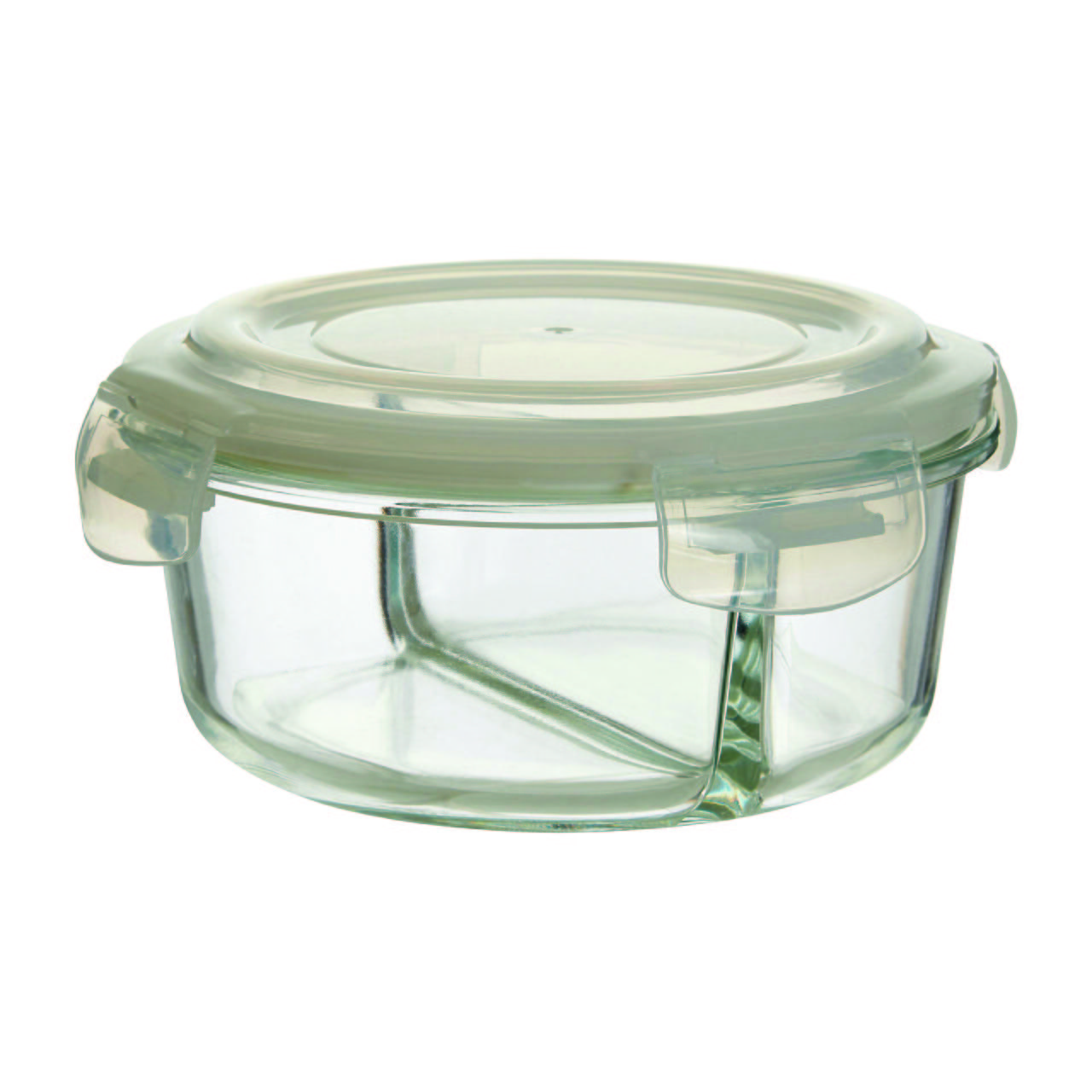 Orsina Freska 2 Section Round Glass Container With Lid 950 ml
