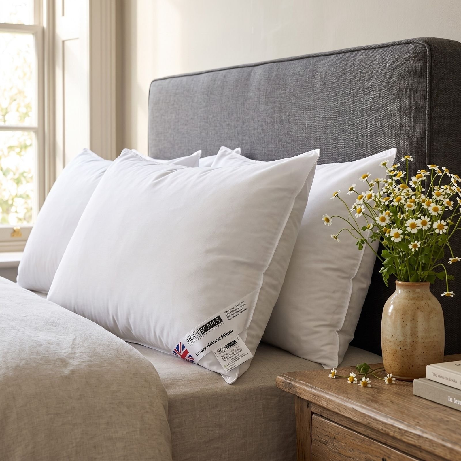 Homescapes Camomile Scented Super Microfibre Pillow Extra Fill