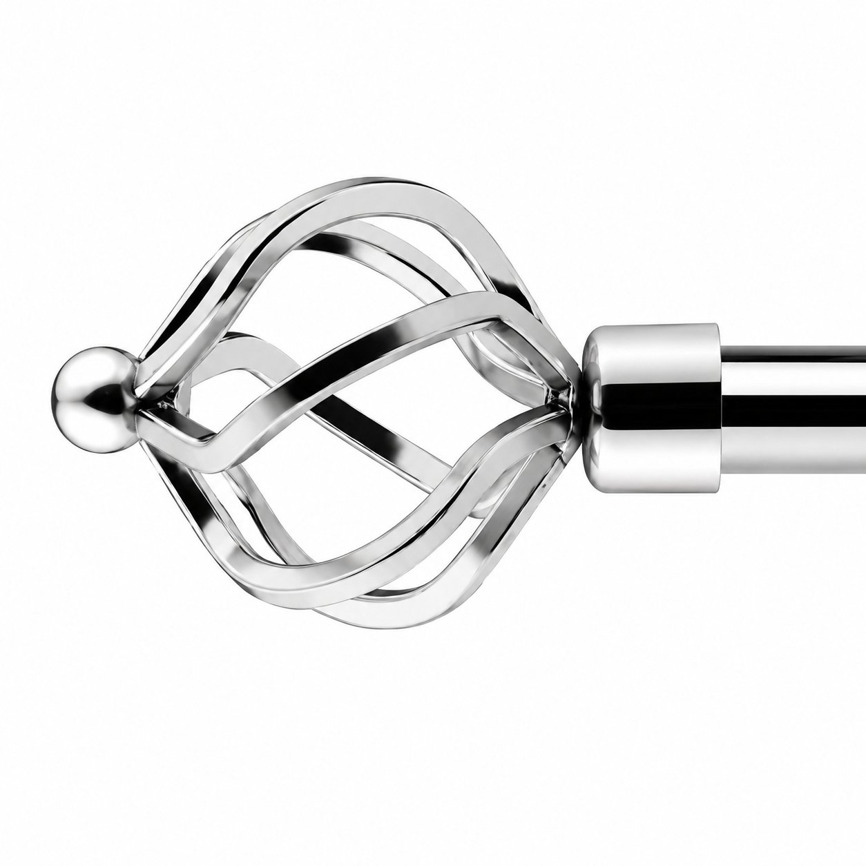 New Edge Blinds 16-19mm Chrome Cage Eyelet Curtain Pole - 160cm - 300cm