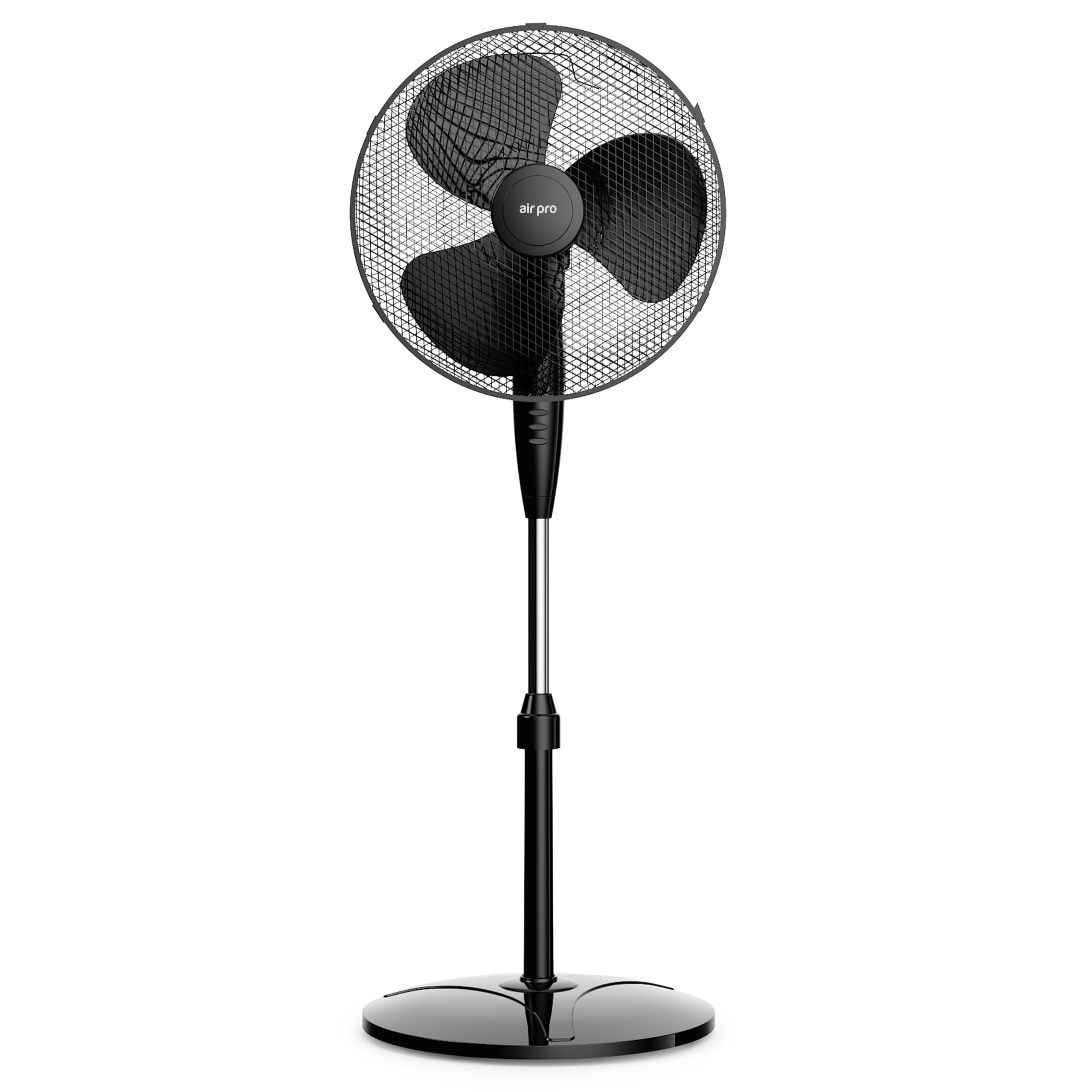 Air Pro 16in Pedestal Fan 50W with 3 Speeds & 70° Oscillation - Black