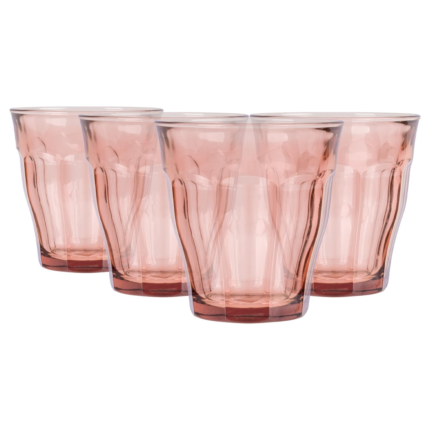 Duralex Picardie 250ml Drinking Glass Tumblers Pack of 4 - Pink