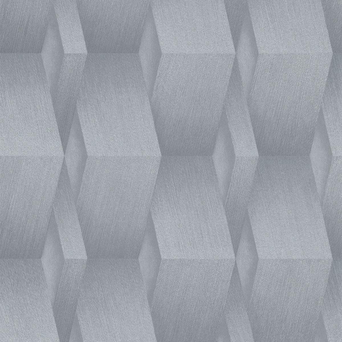 Erismann 3D Geometric Textured Wallpaper - Grey