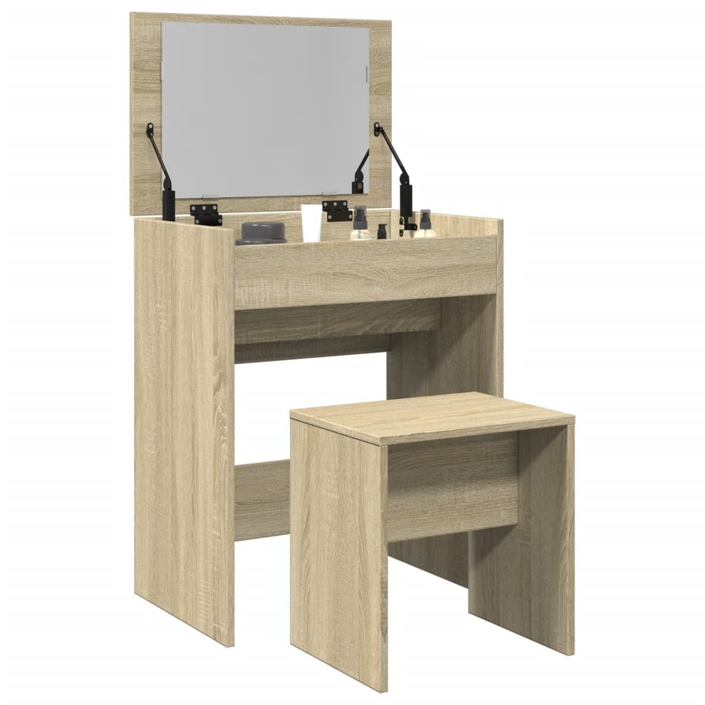 Walplus Dressing Table and Stool - Sonoma Oak - 60 x 40 x 113.5 cm