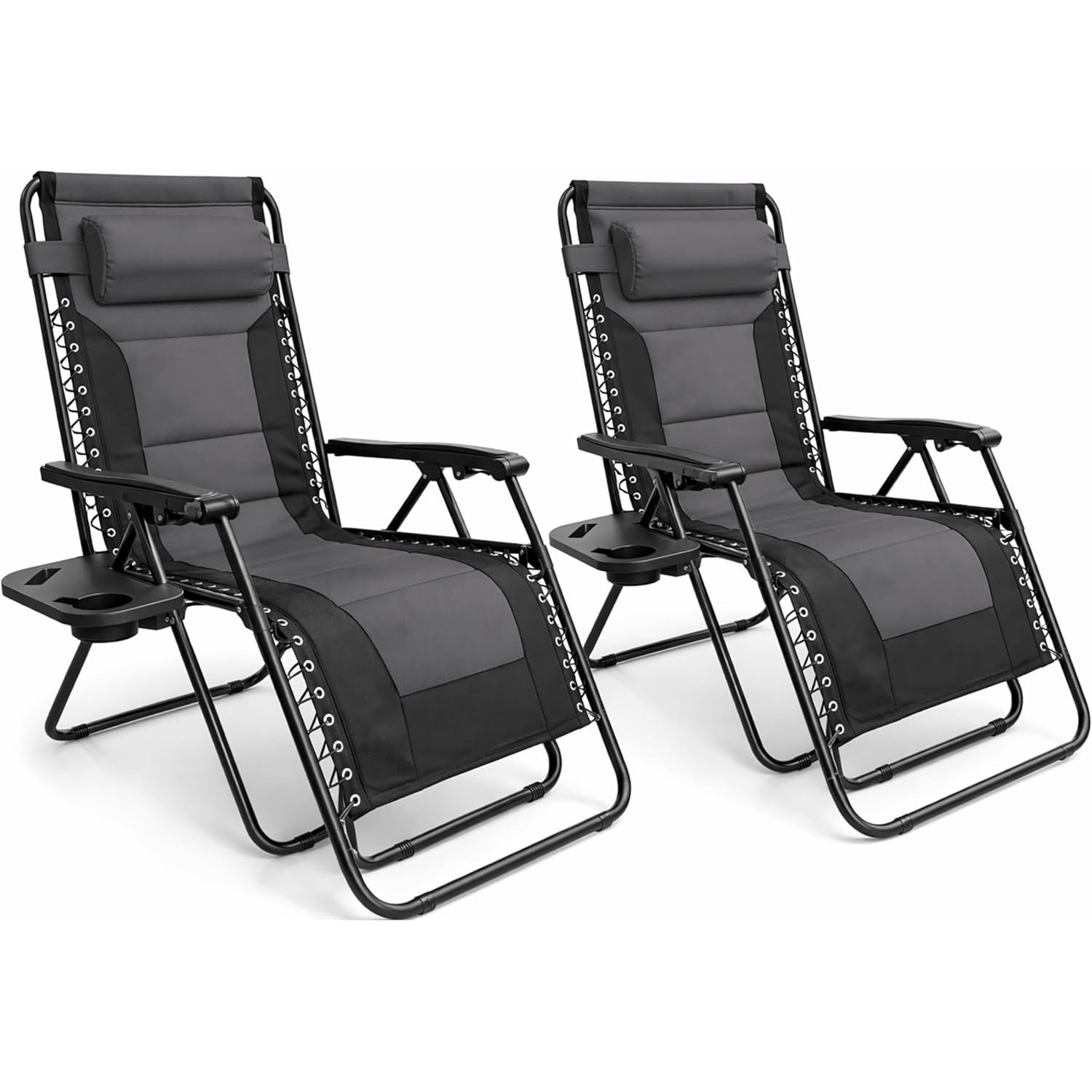 Outsetter 2Pcs Extra Wide Zero Gravity Chairs - Dark Grey