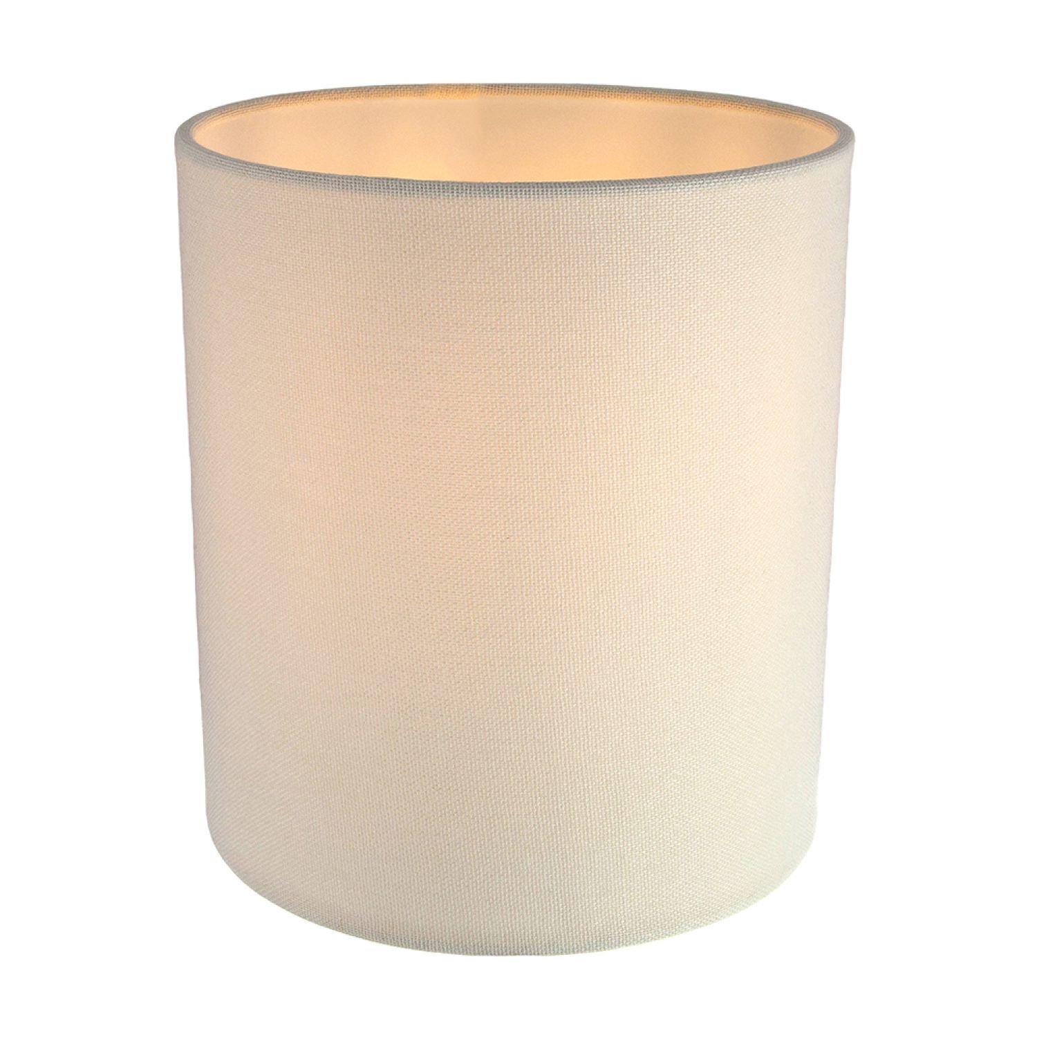 Happy Homewares Soft Cream Linen Fabric High Cylinder Lampshade - 16cm