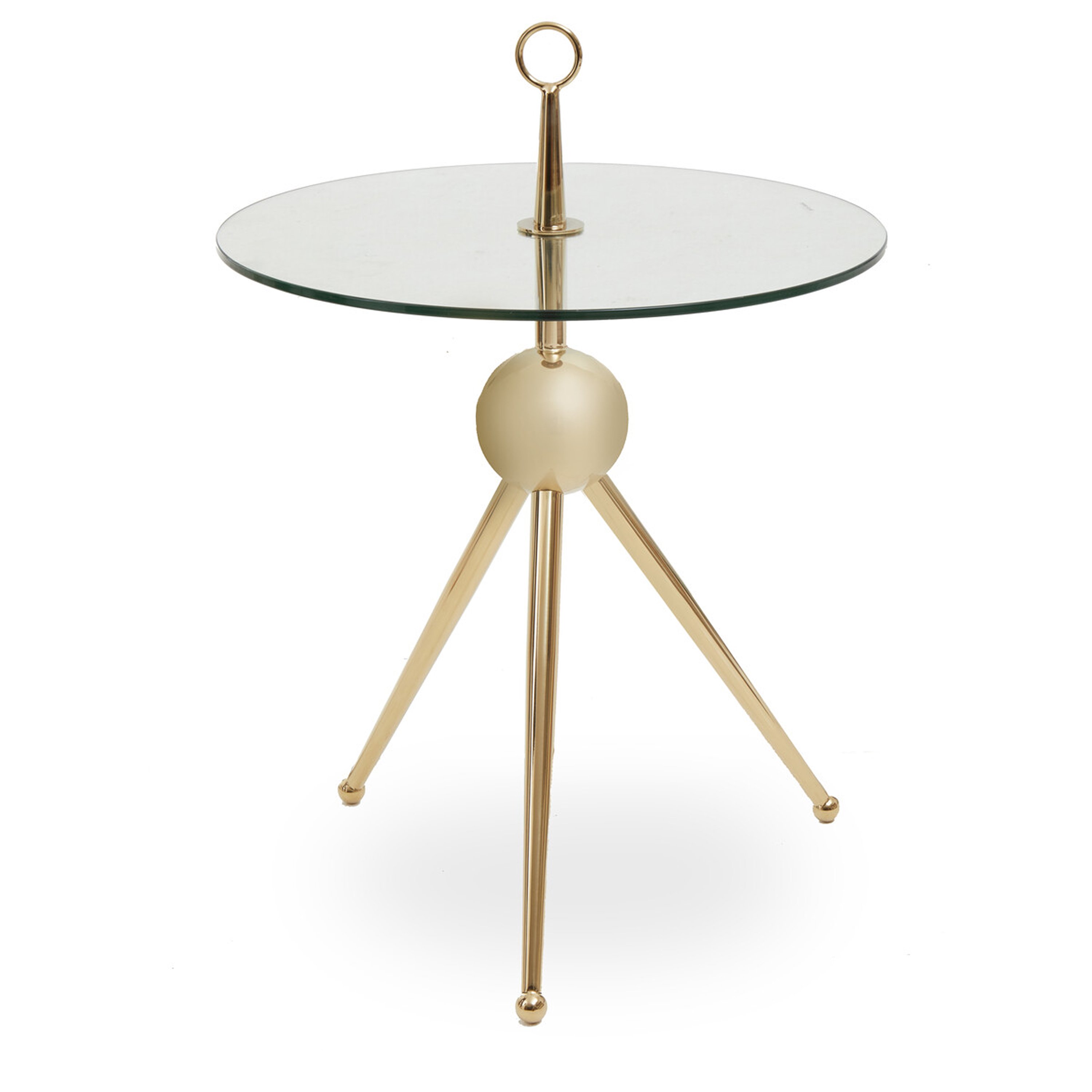 Orsina Oria Glass Side Table – Clear and Gold