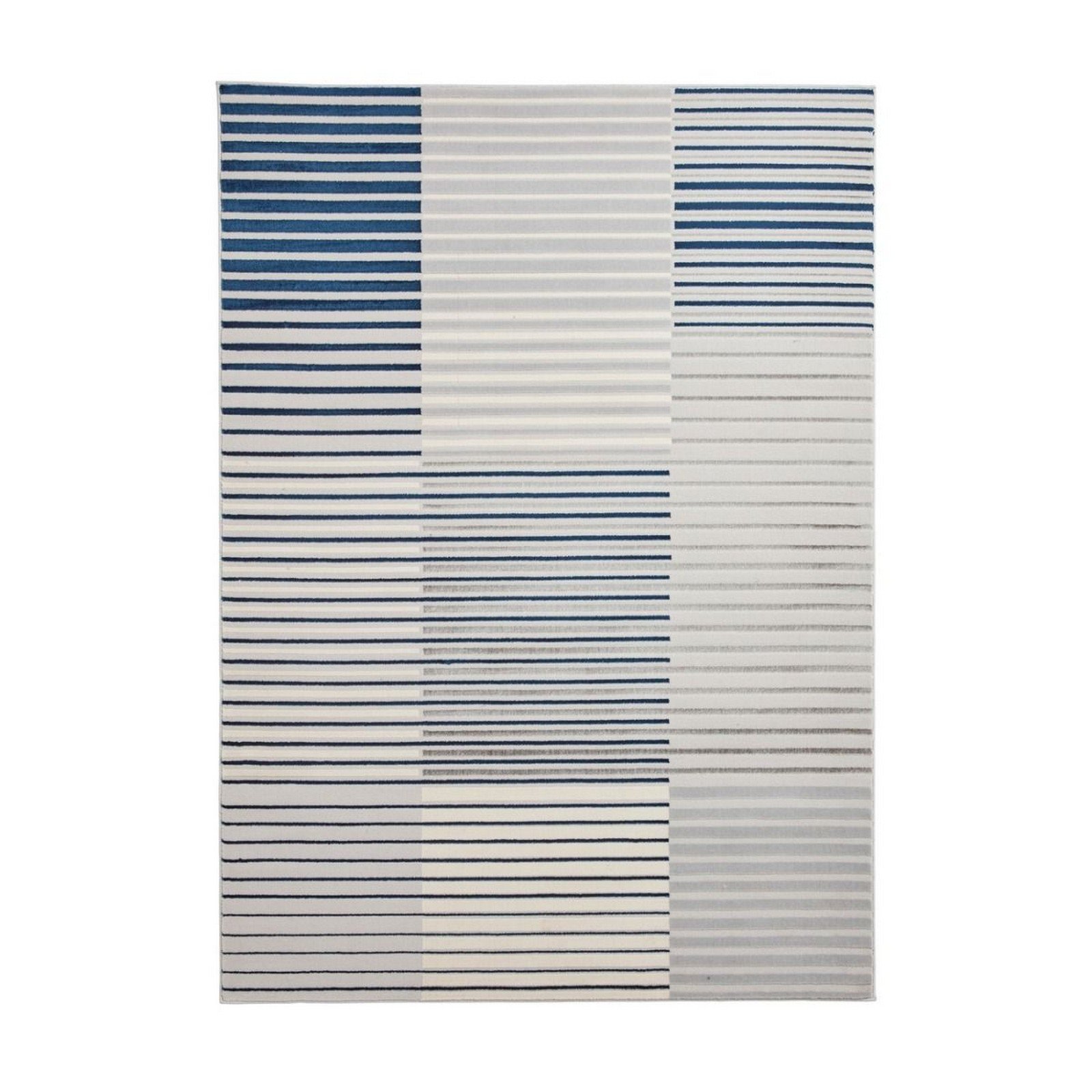 Mega Flooring Navy Modern Striped Rug - 80 x 150cm