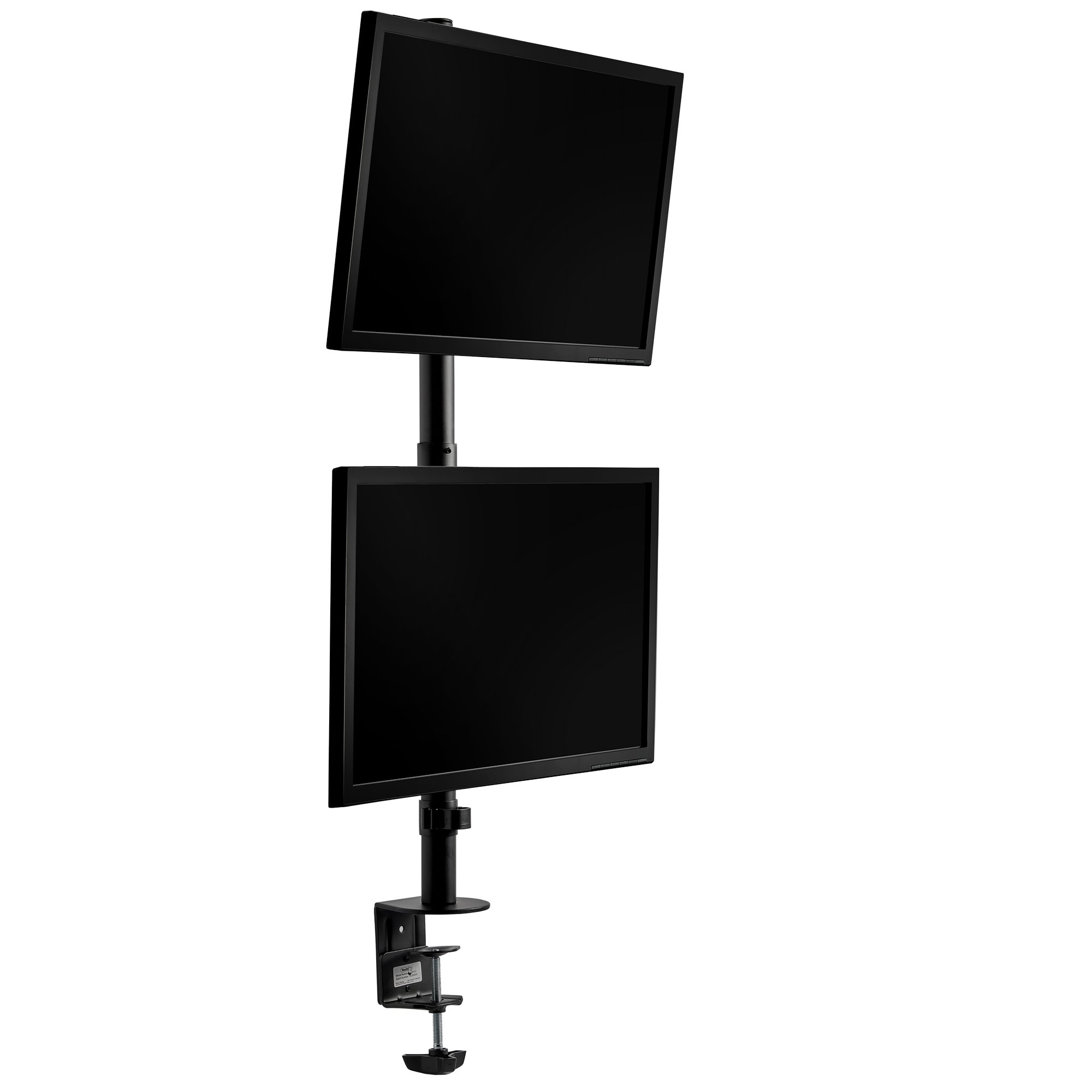 VonHaus 13-32in Adjustable Metal Vertical Dual Monitor Stand – Black