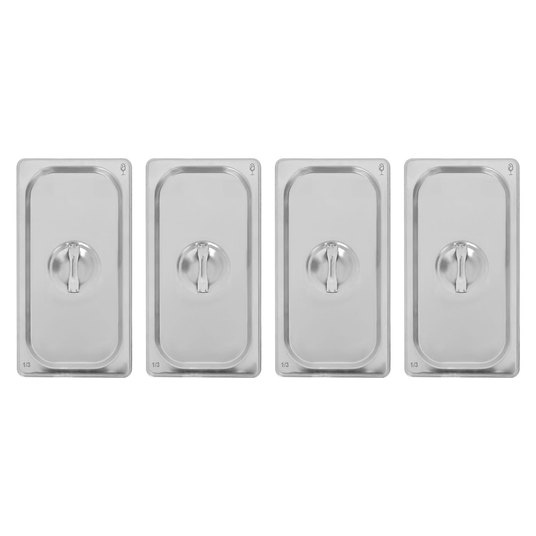 Argon Tableware Steel Gastronorm Container Lids 1/3 - Set of 4