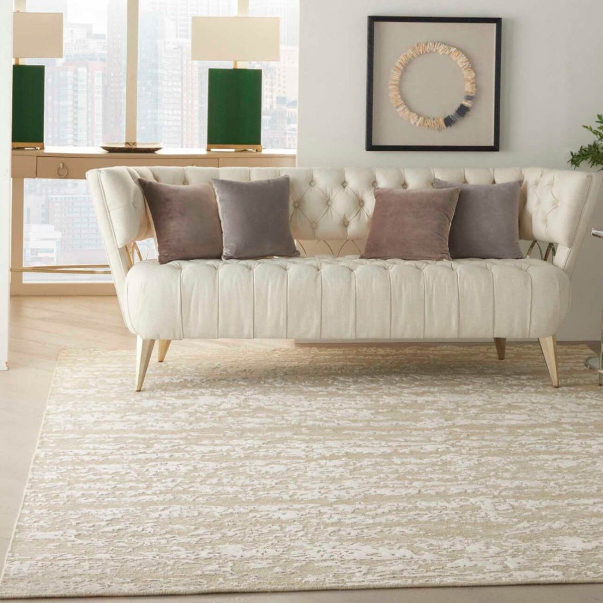 Mega Flooring Beige Handmade Abstract Rug - 168 x 226cm