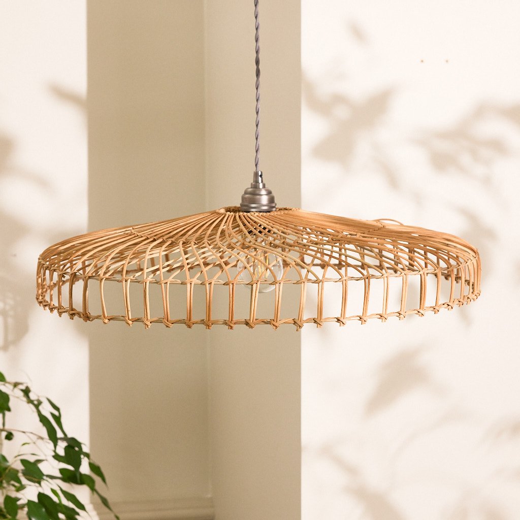 Dibor Wide Wicker Ceiling Shade - Natural 57cm