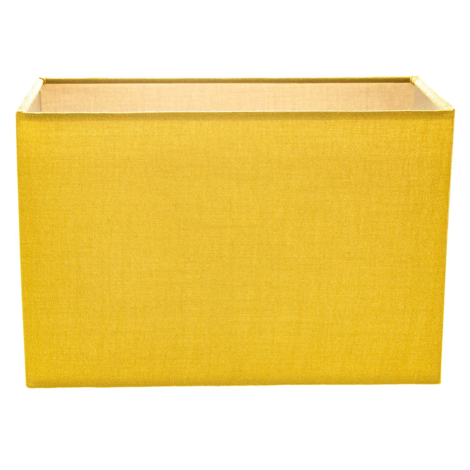 Happy Homewares Mustard Ochre Linen Fabric Rectangular Lampshade - 29cm
