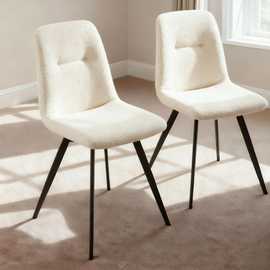 Home Source Ashford Pair of Dining Chairs - Off White