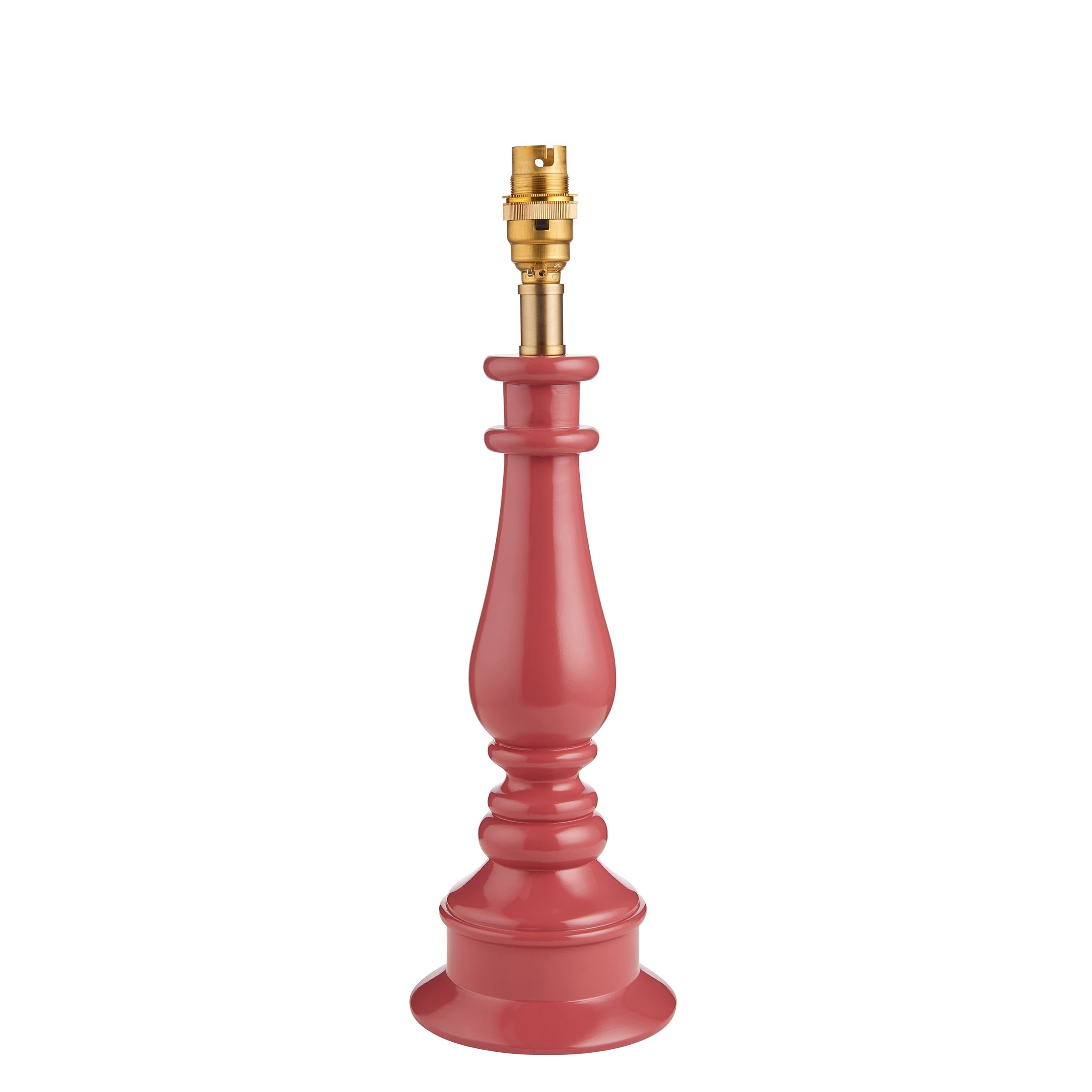 Loops Direct Resin and Brass Table Lamp Base - Pink Clay
