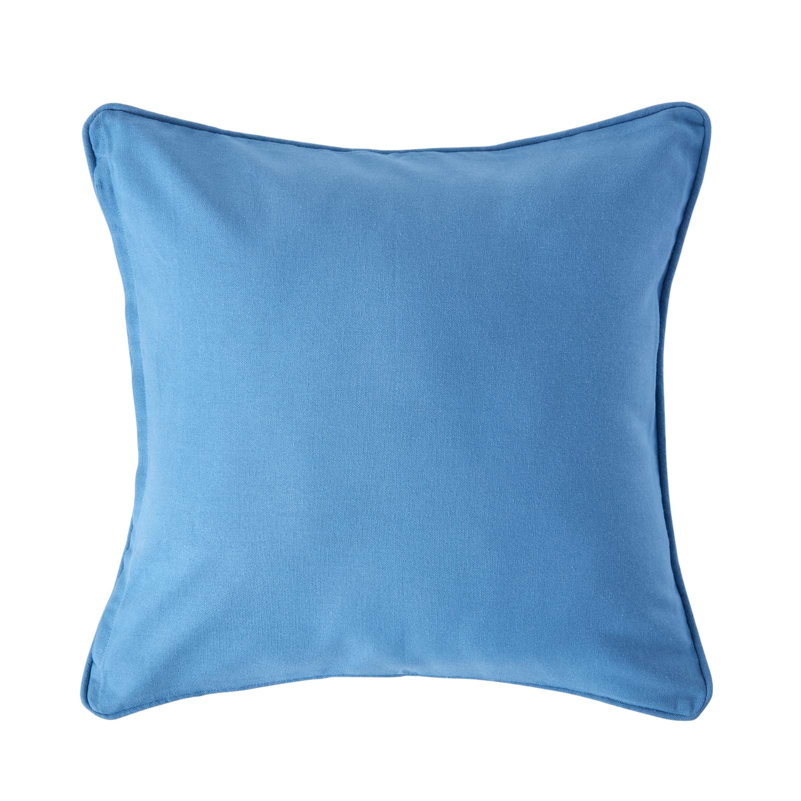Homescapes Air Force Blue Cotton Plain Cushion Cover - 60 x 60 cm