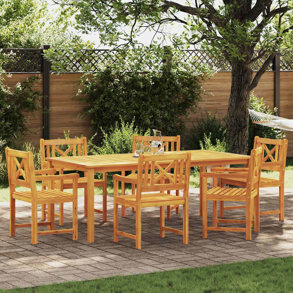Walplus 7 Piece Garden Dining Set Tall Unit - Brown - 200 x 100 x 74 cm