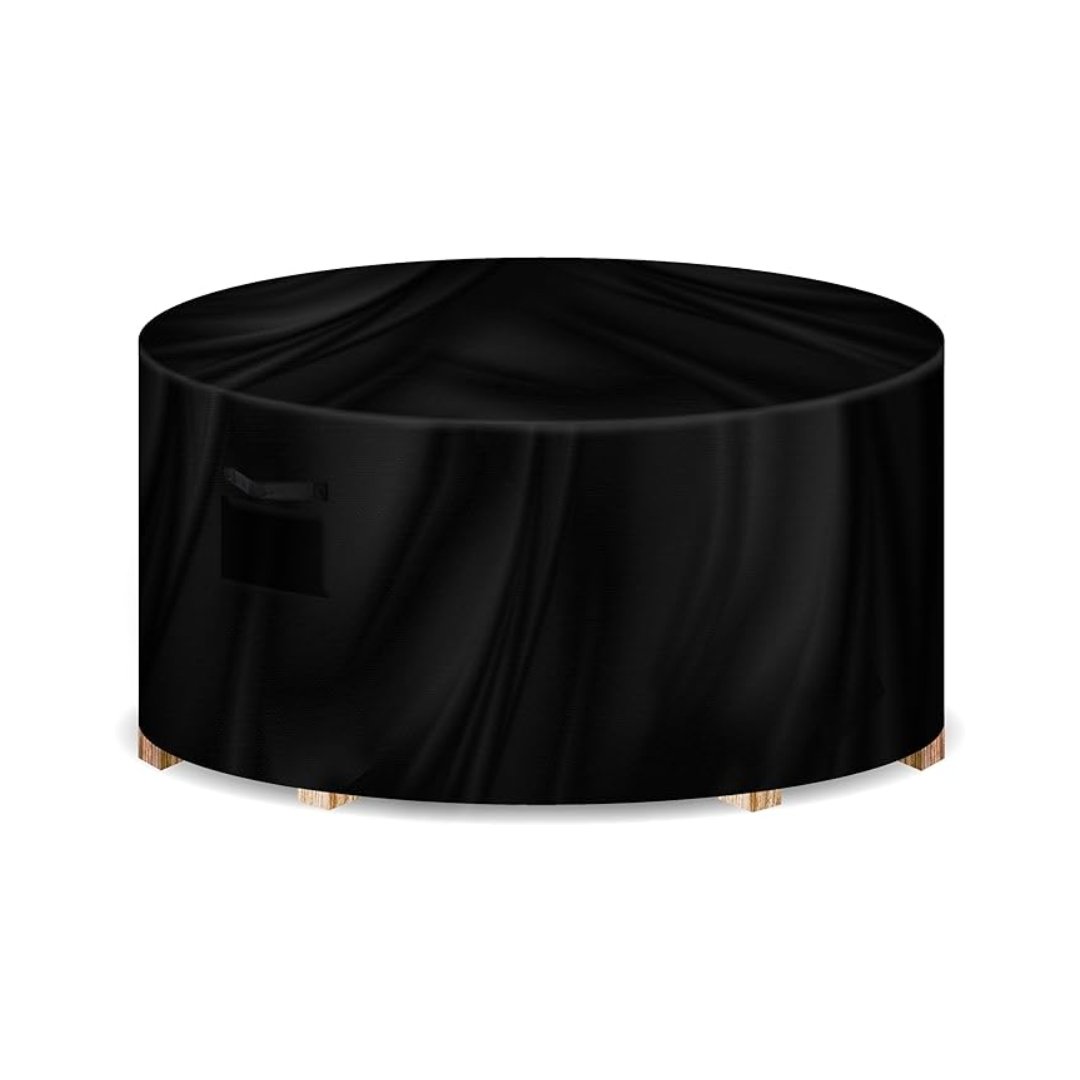 Gracious Gardens Round Garden Furniture Cover Black - 190x80cm