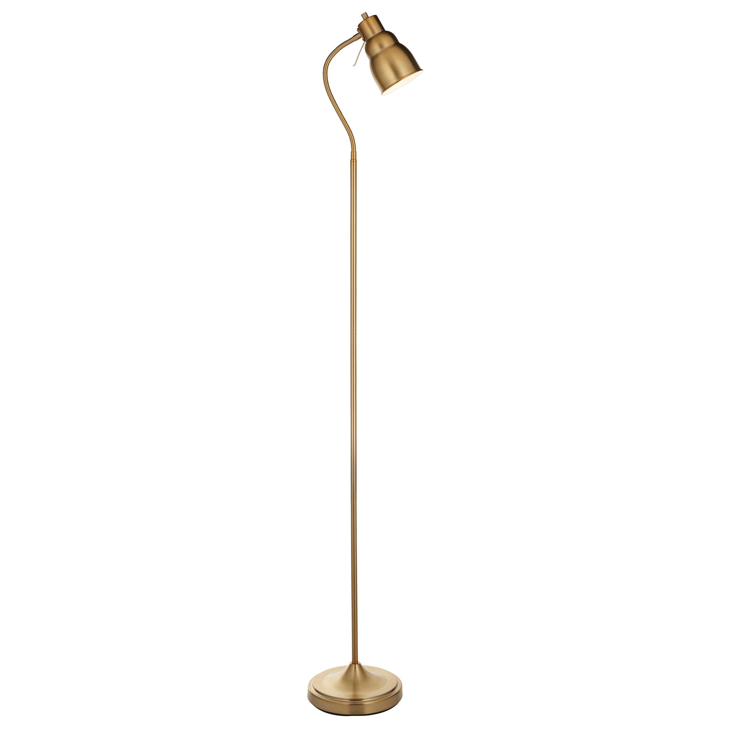 Loops Direct Steel Floor Lamp - Brushed Aged Brass