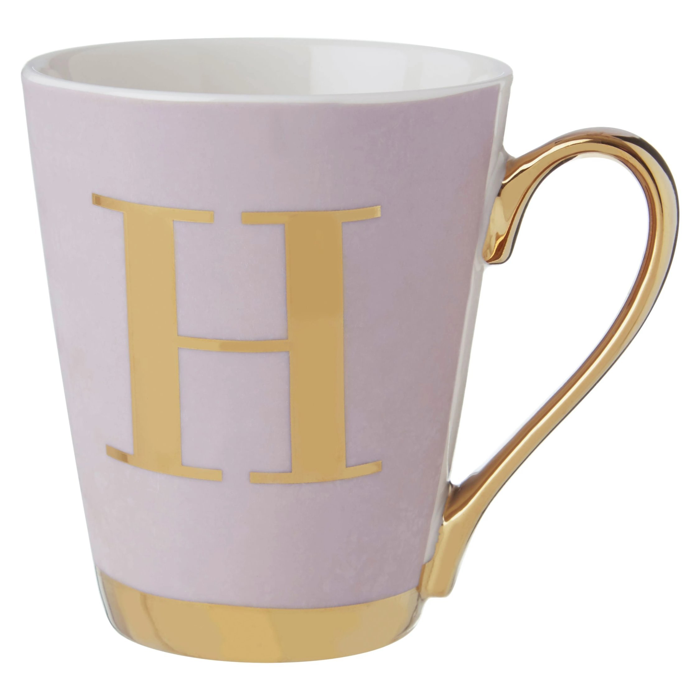 Orsina Frosted Deco H Marble Effect Monogram Mug – Purple