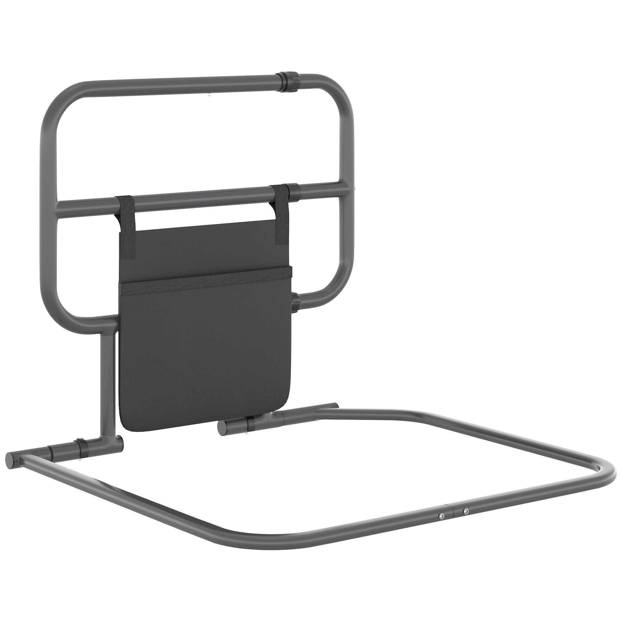 HOMCOM Large Folding Steel Adult Bed Rail – Grey