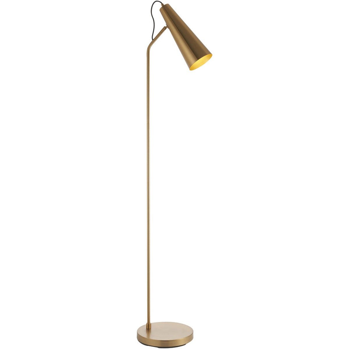 Loops Direct Steel Floor Lamp LED Adjustable Head - Warm Antique Brass