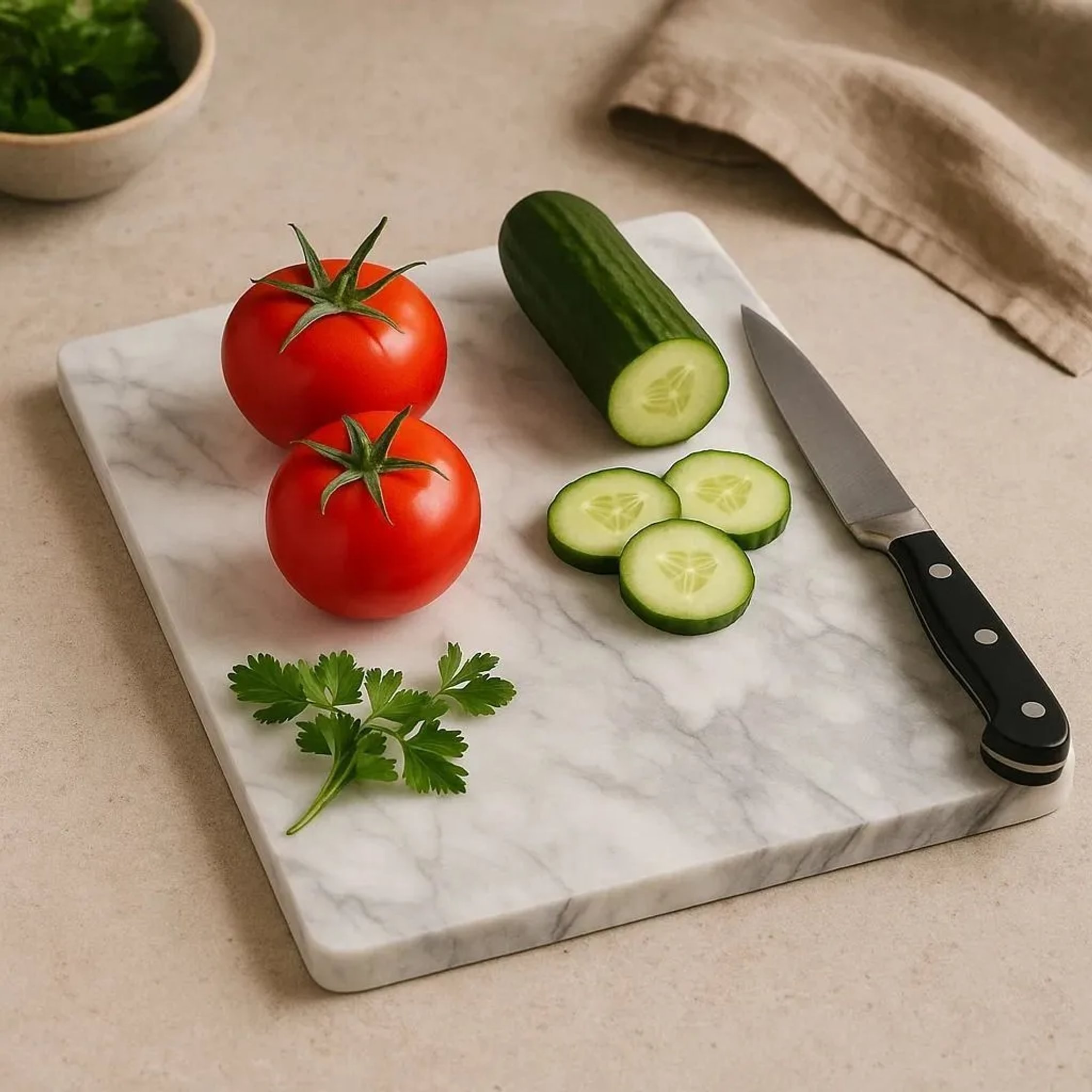 Orsina Marmore Marble Chopping and Serving Board - White
