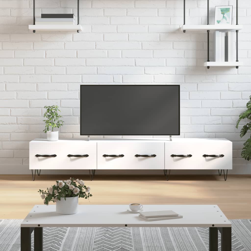 Walplus Engineered Wood TV Cabinet - White - 150 x 36 x 30 cm