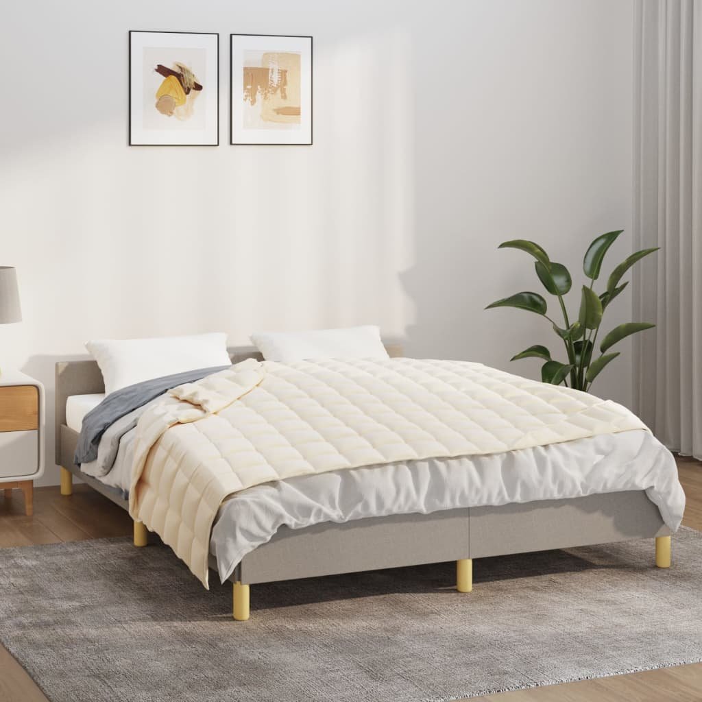 Walplus 6 kg Polyester Weighted Blanket - Light Cream - 140 x 200 cm