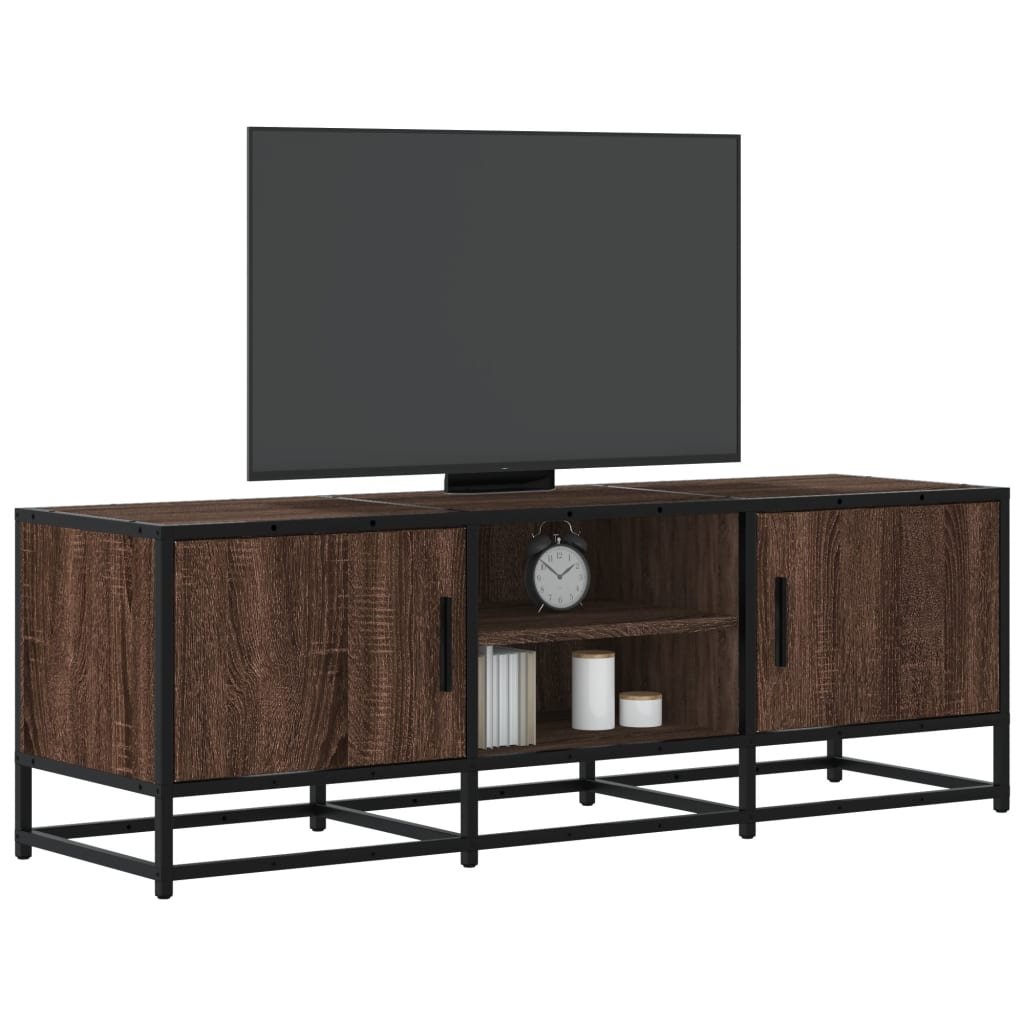 Walplus Engineered Wood TV Cabinet - Dark Oak - 120 x 35 x 41 cm