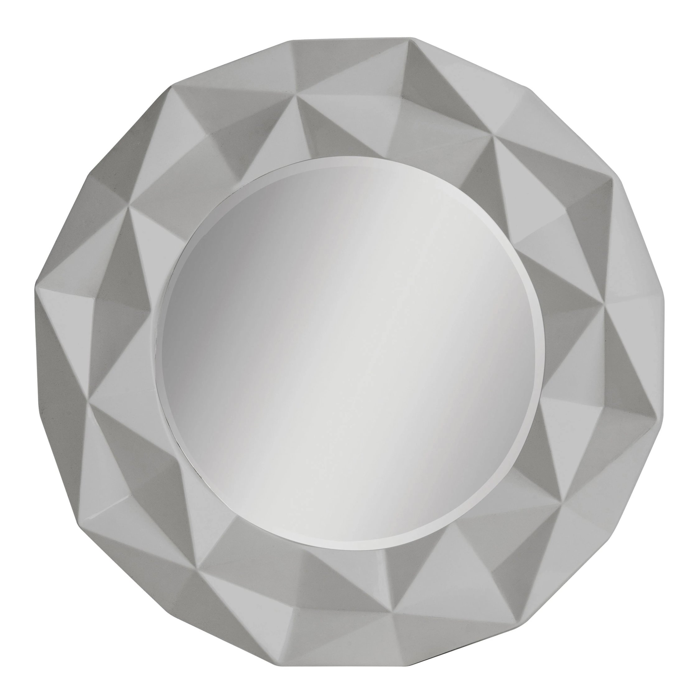 Orsina Stockholm 3D Effect High Gloss Round Wall Mirror – Grey