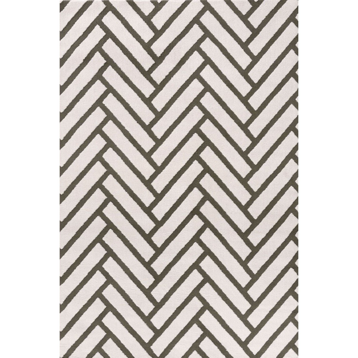 The Rugs Olive Loft Herringbone Rug - 80 x 150cm