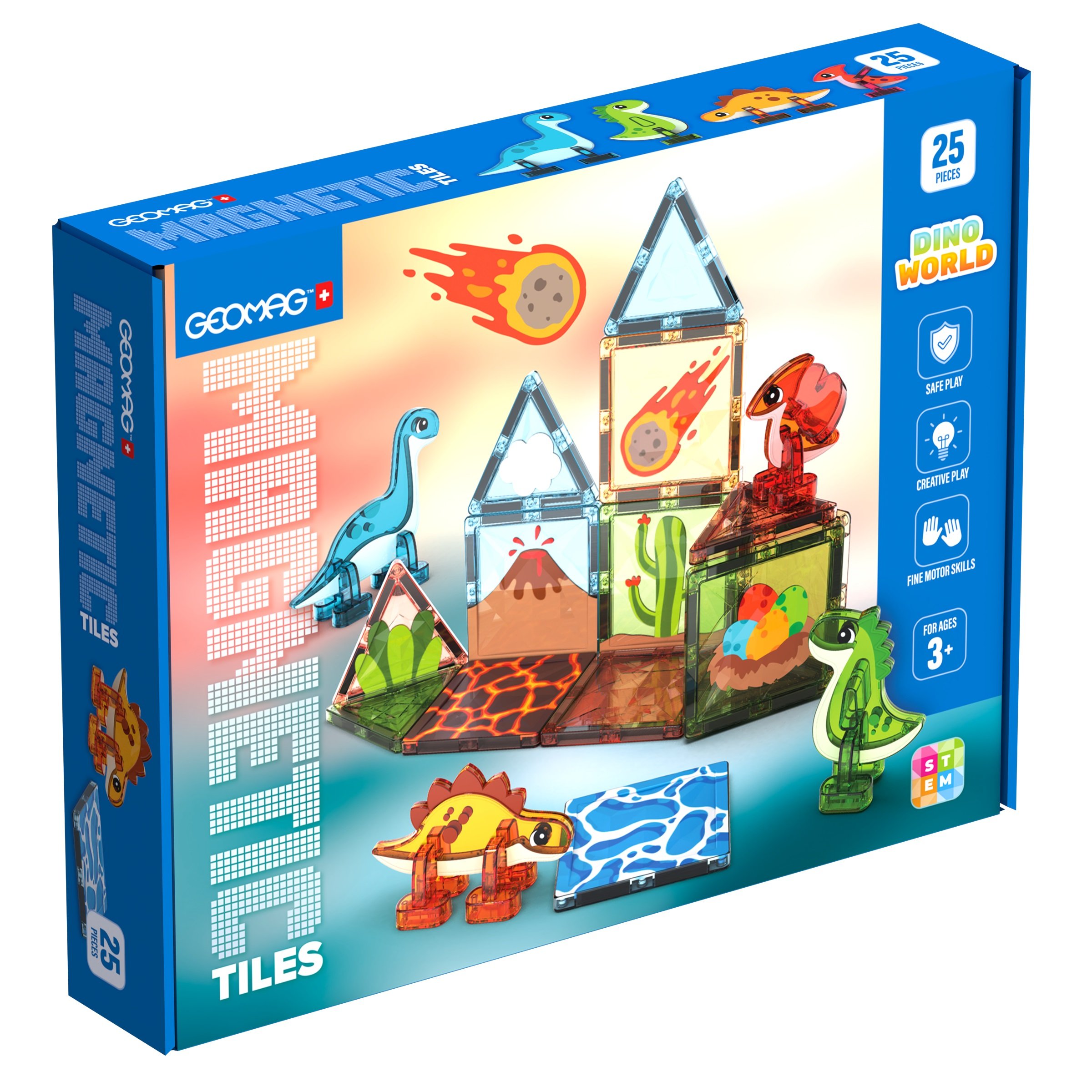 Geomag Magnetic Tiles Dino World - 25 Piece