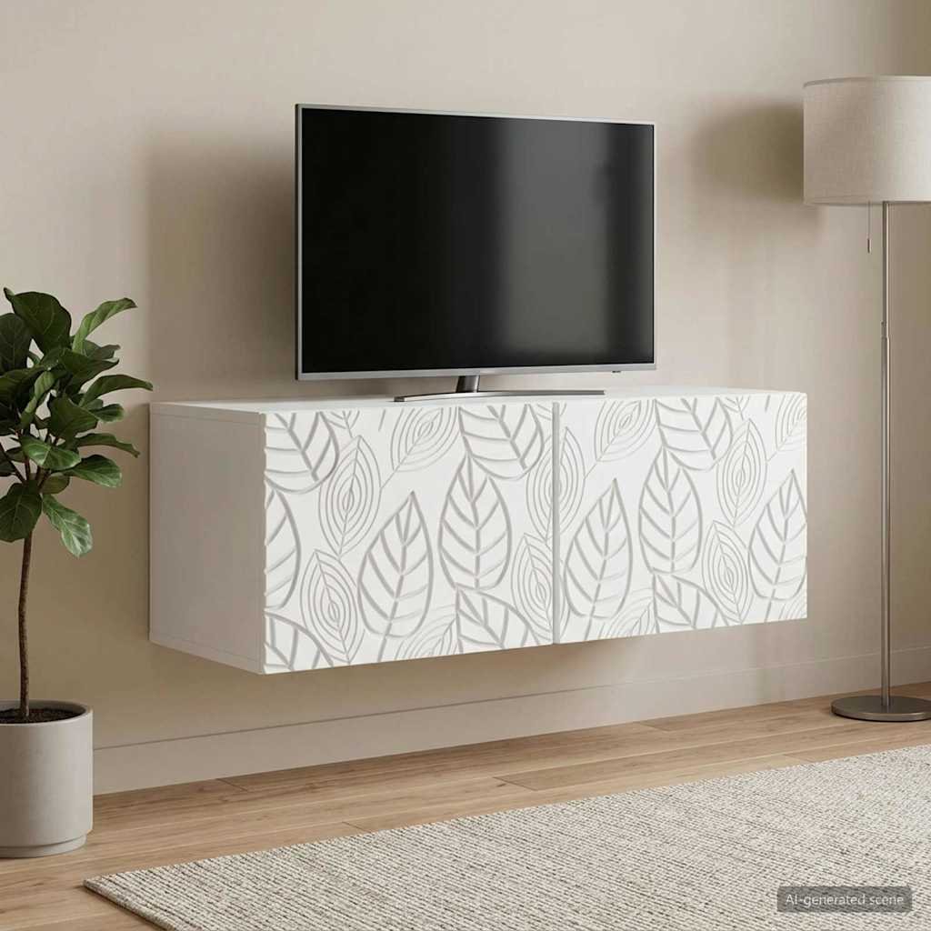 Walplus 2 Door Wall Mounted TV Cabinet Wall-Mounted - White - 78.5 x 41 x 30 cm