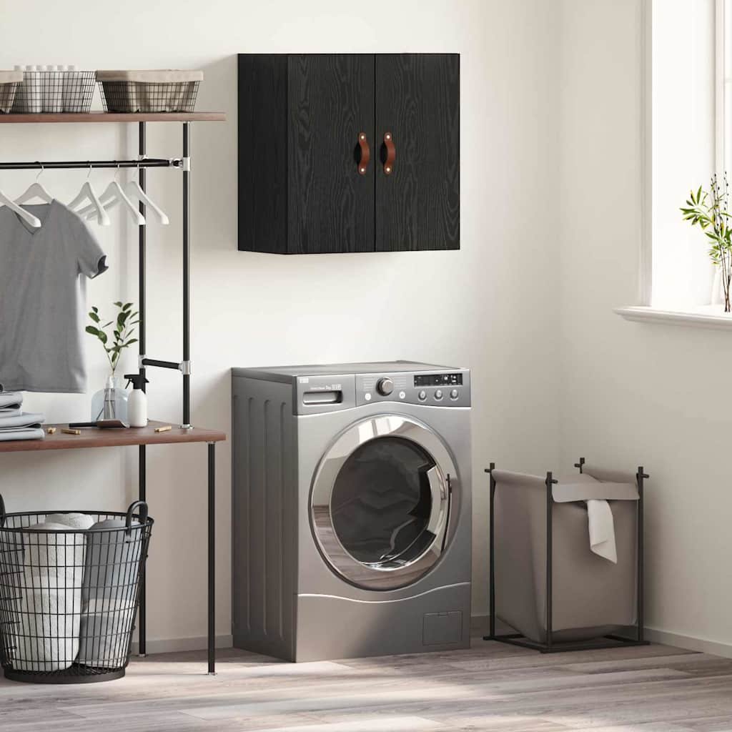 Walplus Engineered Wood Wall Mounted Wall Cabinet - Black Ash - 60 x 31 x 60 cm
