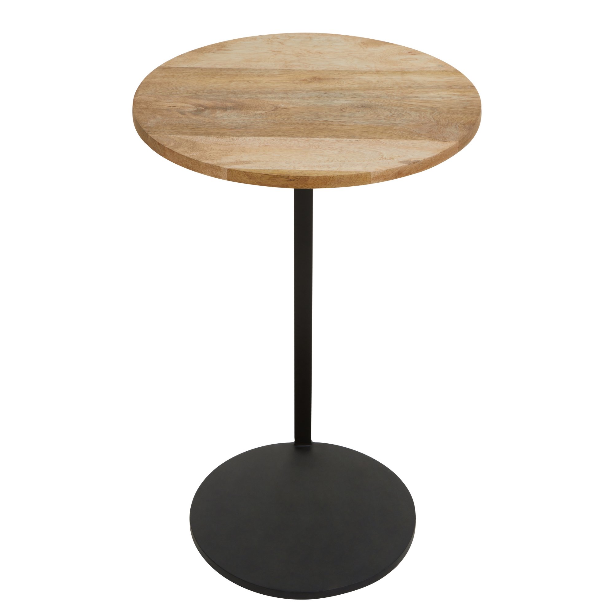 Orsina Corra Round Wooden Top Side Table – Natural & Black