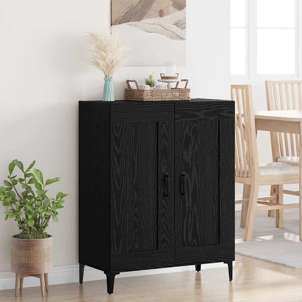 Walplus Engineered Wood 0 Drawer Sideboard - Black Ash - 69.5 x 34 x 90 cm