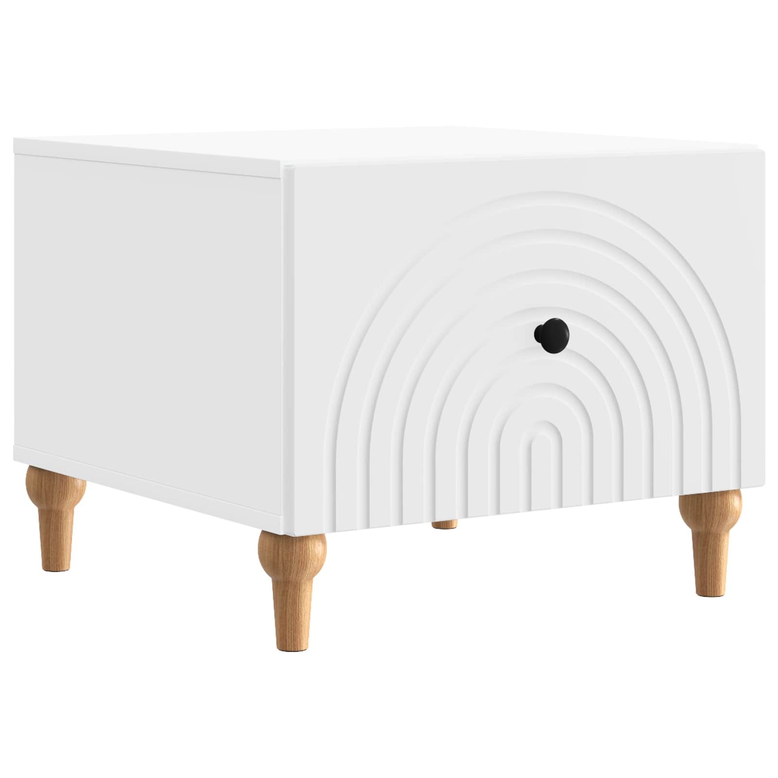 Walplus Living Room Engineered Wood Coffee Table - White - 49 x 50 x 40 cm