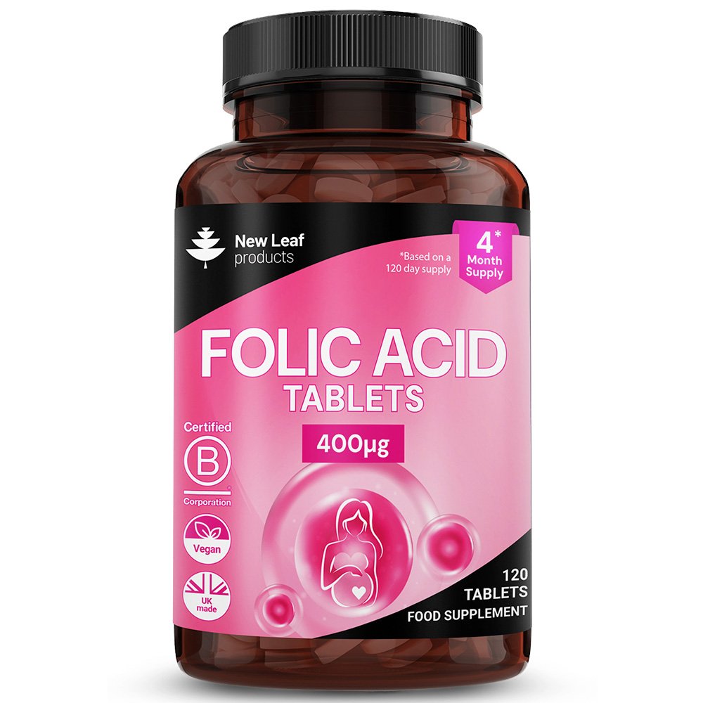New Leaf Folic Acid Supplement 400mcg - 120 Tablets