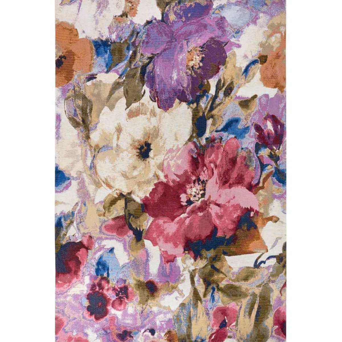 Hanse Home Multicoloured Polka Dot Gobelin Floral Decorative Rug - 60 x 90cm