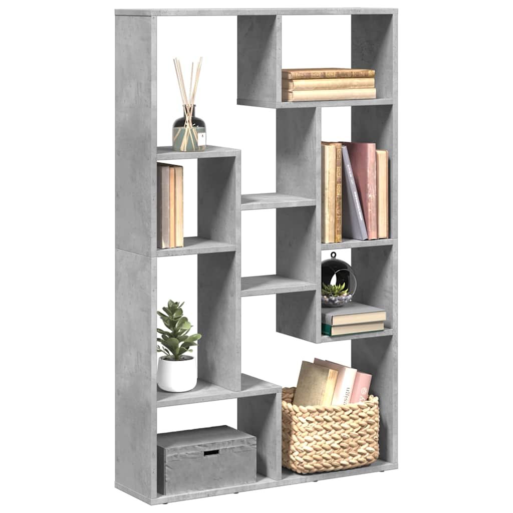 Walplus Engineered Wood Bookcase - Stone Grey - 72 x 20 x 120.5 cm